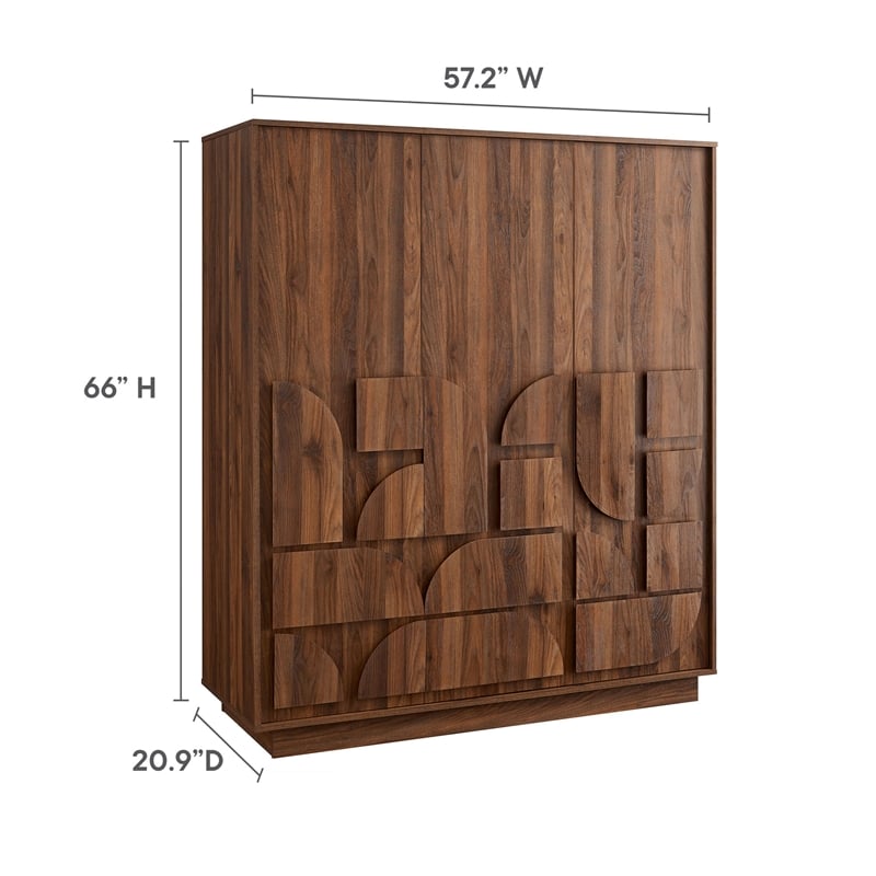 Bulwark Wardrobe Closet in Walnut | Modern Storage