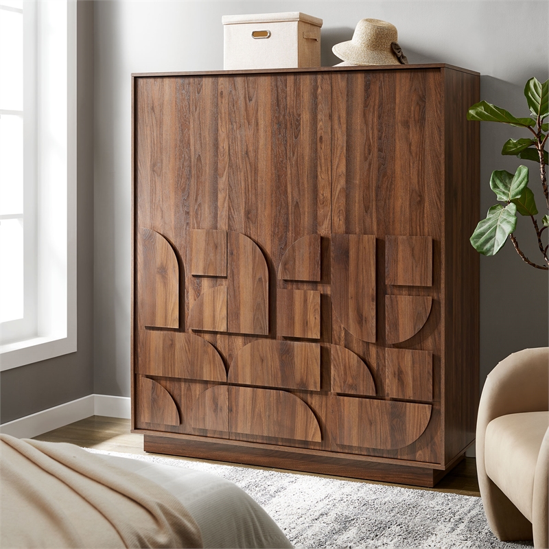Bulwark Wardrobe Closet in Walnut