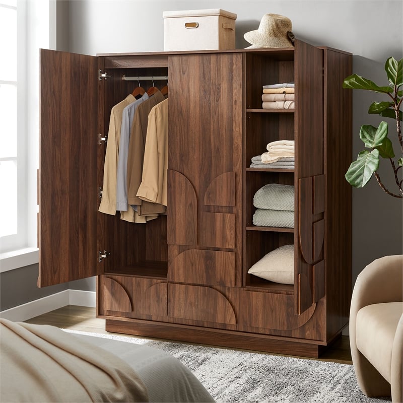 Bulwark Wardrobe Closet in Walnut