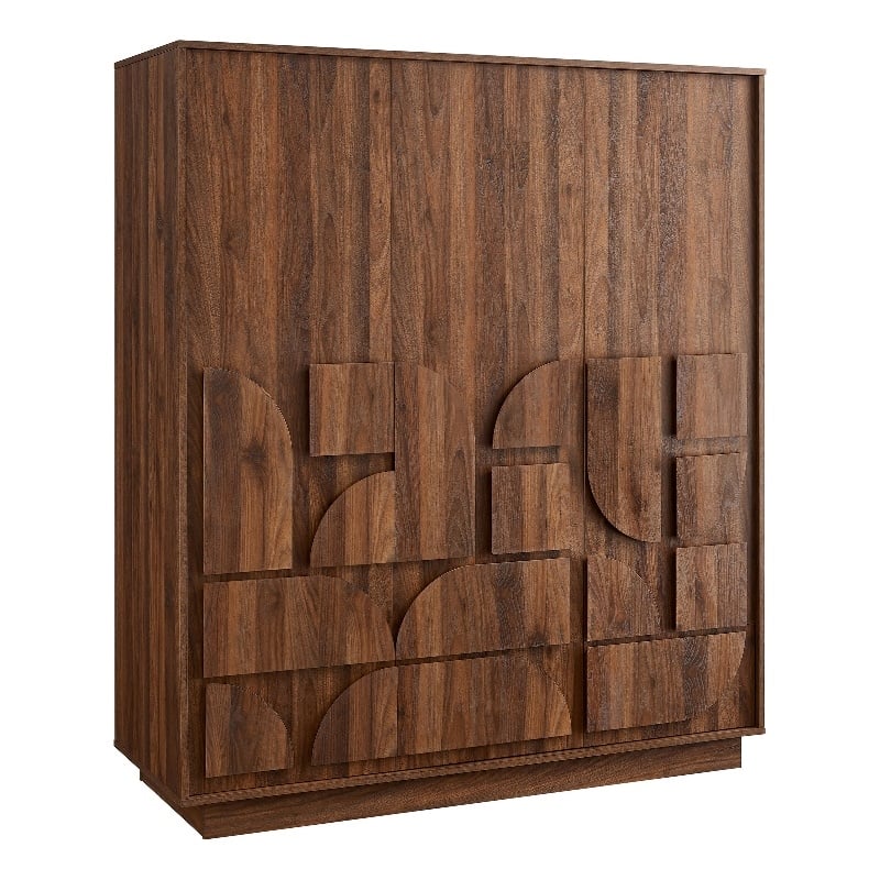 Bulwark Wardrobe Closet in Walnut | Modern Storage