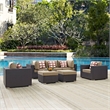 Modway Convene 7-Piece Outdoor Patio Sectional Set in Espresso/Mocha