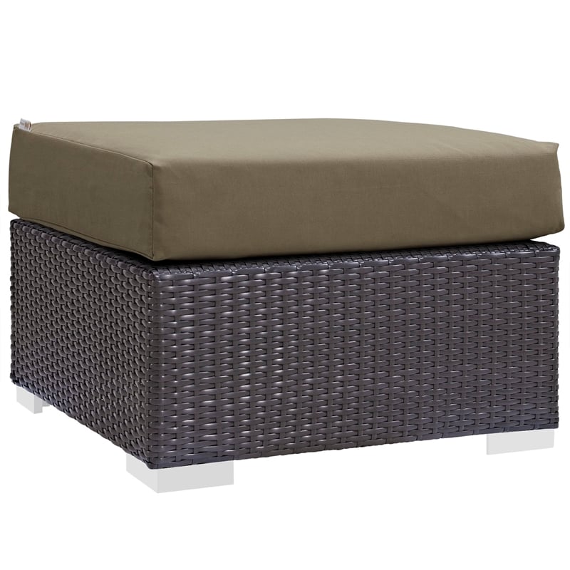 Modway Convene 8-Piece Outdoor Patio Sectional Set in Espresso/Mocha