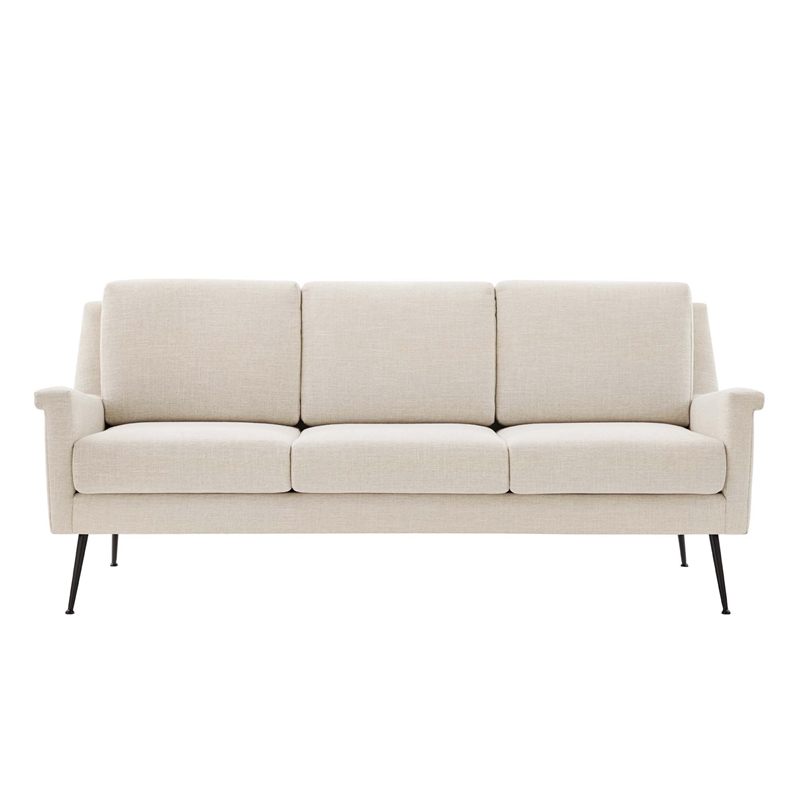 Modway Chesapeake Upholstered Fabric Sofa in Black Beige
