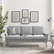 Modway Chesapeake Upholstered Fabric Sofa in Black Light Gray