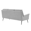 Modway Chesapeake Upholstered Fabric Sofa in Black Light Gray