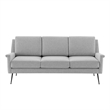 Modway Chesapeake Upholstered Fabric Sofa in Black Light Gray