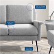 Modway Chesapeake Upholstered Fabric Sofa in Black Light Gray