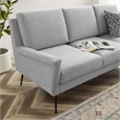 Modway Chesapeake Upholstered Fabric Sofa in Black Light Gray