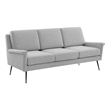 Modway Chesapeake Upholstered Fabric Sofa in Black Light Gray