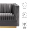 Sanguine 5-Piece Right-Facing Modular Sectional Sofa in Gray