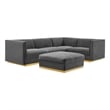 Sanguine 5-Piece Right-Facing Modular Sectional Sofa in Gray