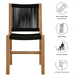 Vienna Armless Dining Chairs Set of 2 in Natural Black