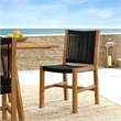 Vienna Armless Dining Chairs Set of 2 in Natural Black