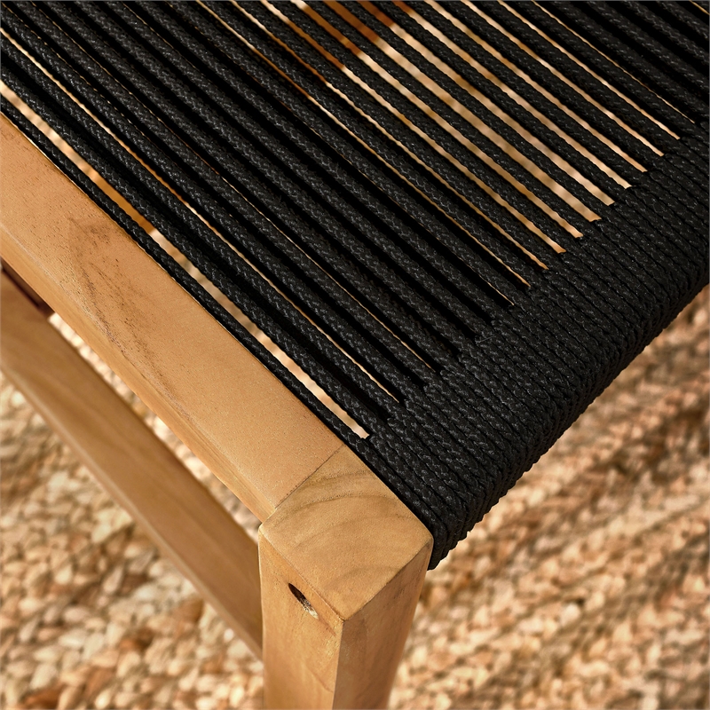 Vienna Armless Dining Chairs Set of 2 in Natural Black