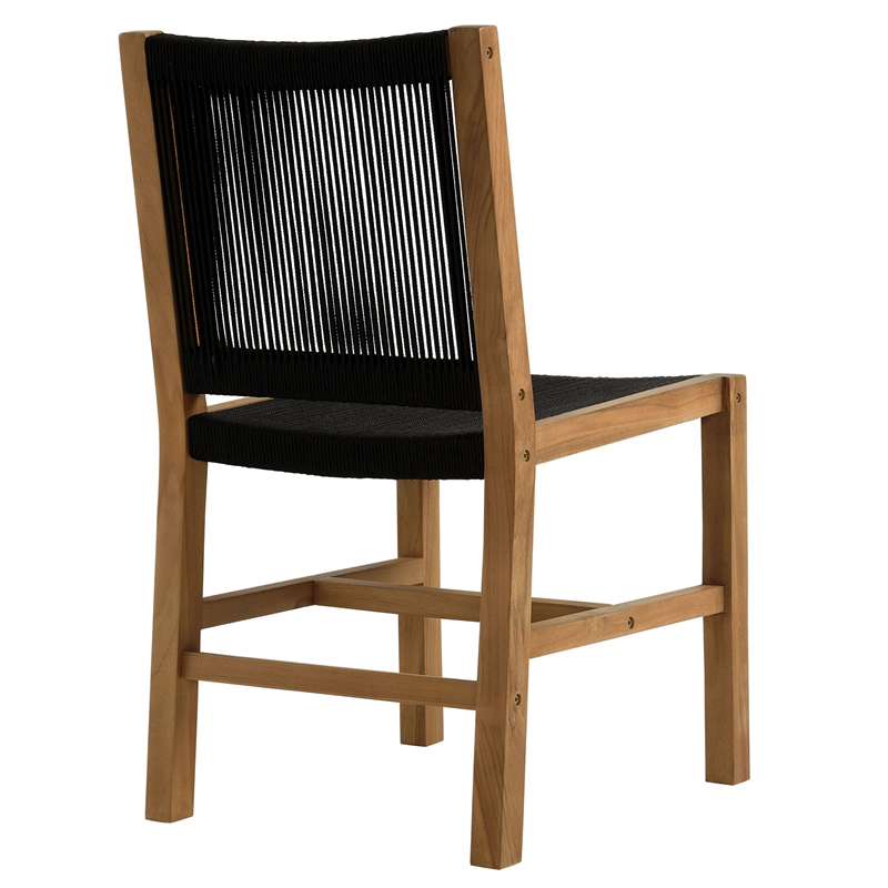 Vienna Armless Dining Chairs Set of 2 in Natural Black