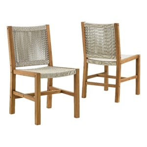 Vienna Armless Dining Chairs Set of 2 in Natural Natural
