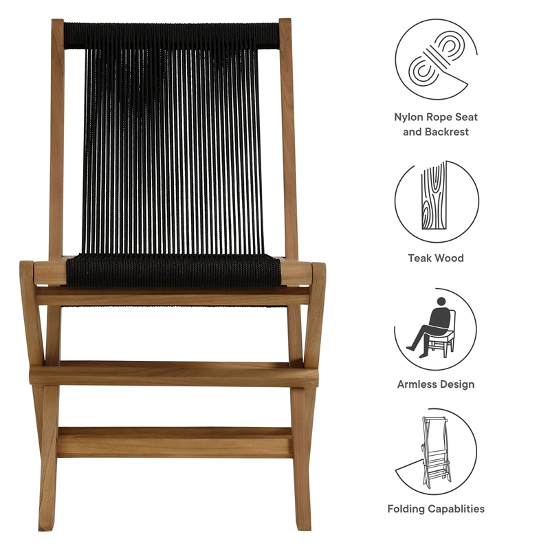 Vienna Folding Chairs Set of 4 in Natural Black