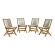 Vienna Folding Chairs Set of 4 in Natural Natural