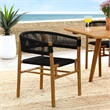 Vienna Curved-Back Dining Armchairs Set of 2 in Natural Black