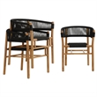 Vienna Curved-Back Dining Armchairs Set of 2 in Natural Black