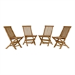 Vienna Folding Dining Chairs Set of 4 in Natural