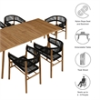 Vienna 7-Piece Dining Set with Curved-Back Armchairs in Natural Black