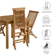 Vienna 5-Piece Dining Set with Folding Chairs in Natural Natural