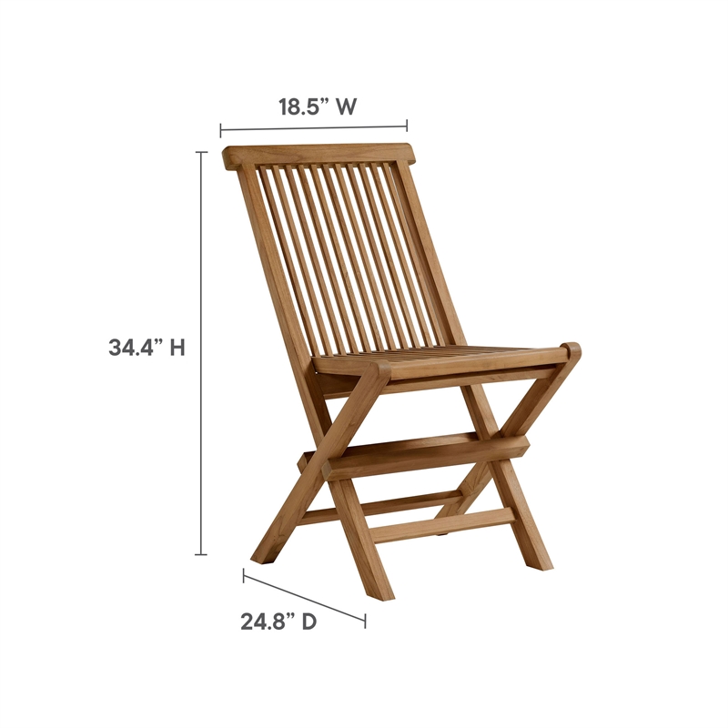 Vienna 5-Piece Dining Set with Folding Chairs in Natural Natural