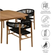 Vienna 5-Piece Dining Set with Curved-Back Armchairs in Natural Black