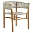 Vienna 5-Piece Dining Set with Curved-Back Armchairs in Natural Natural