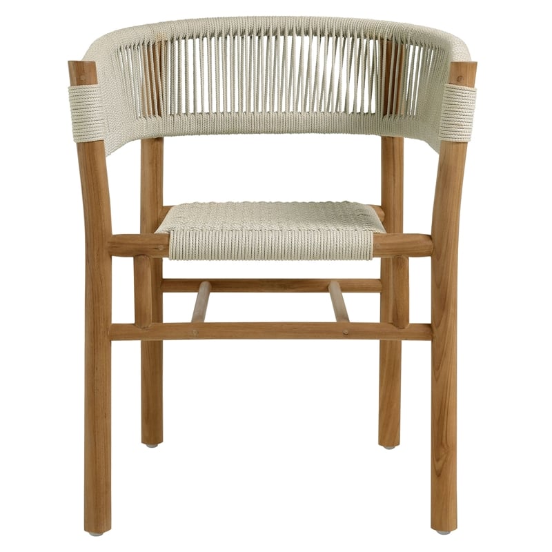 Vienna 5-Piece Dining Set with Curved-Back Armchairs in Natural Natural