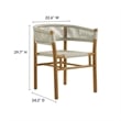 Vienna 5-Piece Dining Set with Curved-Back Armchairs in Natural Natural