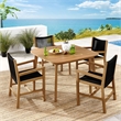 Vienna 5-Piece Dining Set with Armchairs in Natural Black