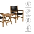 Vienna 3-Piece Armchairs with Folding Side Table in Natural Black