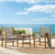 Vienna 3-Piece Armchairs with Folding Side Table in Natural Natural