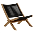Vienna 3-Piece Folding Lounge Chairs and Side Table in Natural Black