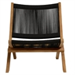 Vienna 3-Piece Folding Lounge Chairs and Side Table in Natural Black
