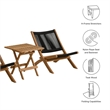Vienna 3-Piece Folding Lounge Chairs and Side Table in Natural Black