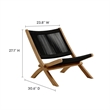 Vienna 3-Piece Folding Lounge Chairs and Side Table in Natural Black
