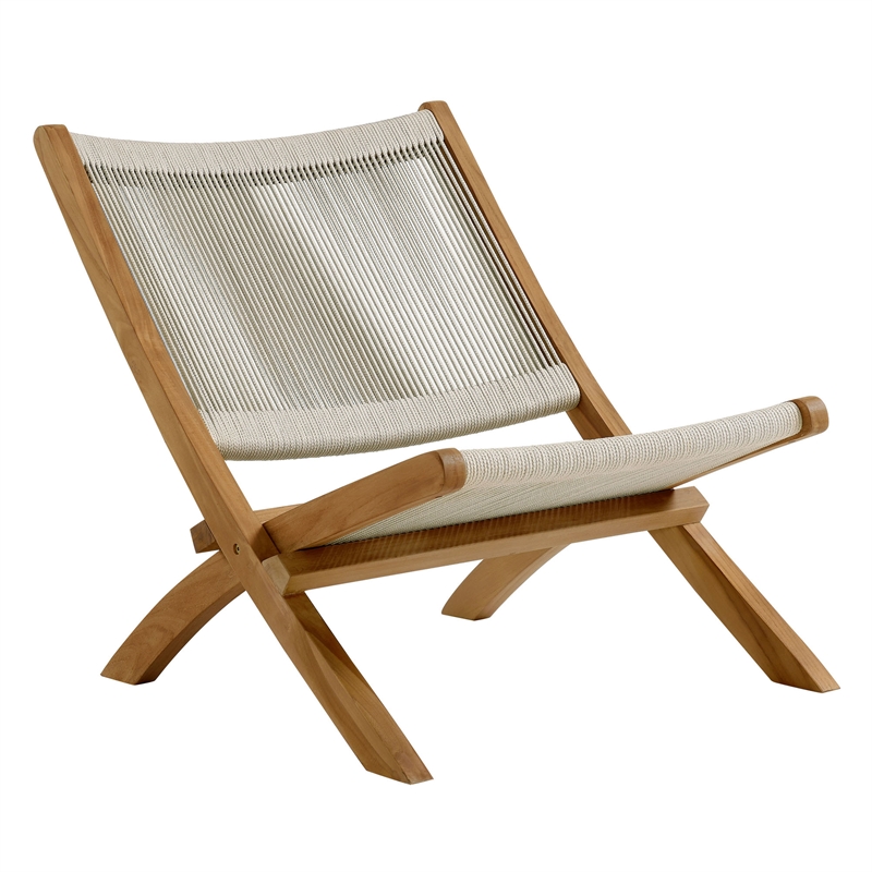 Vienna 3-Piece Folding Lounge Chairs and Side Table in Natural Natural