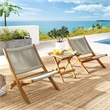 Vienna 3-Piece Folding Lounge Chairs and Side Table in Natural Natural