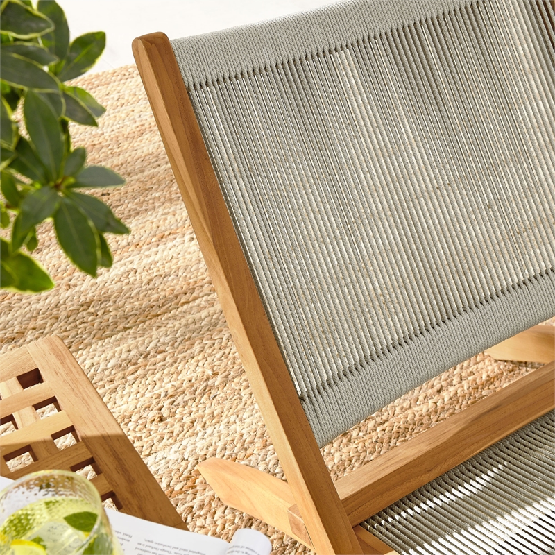 Vienna 3-Piece Folding Lounge Chairs and Side Table in Natural Natural