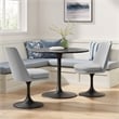 Lippa Swivel Dining Chair in Black Light Gray