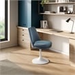 Lippa Swivel Dining Chair in White Cadet Blue