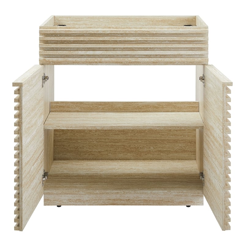 Render Bathroom Vanity Cabinet (Sink Not Included) in Travertine
