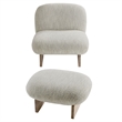 Loyal Accent Chair and Ottoman Set in Pearl Oak