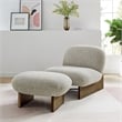 Loyal Accent Chair and Ottoman Set in River Rock Walnut