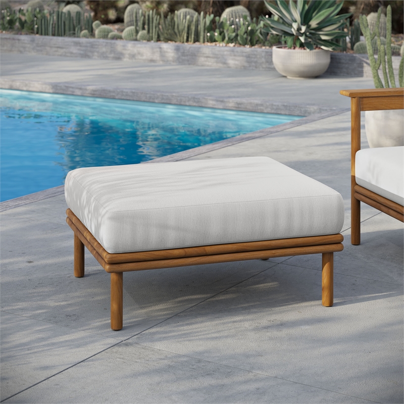Wren Ottoman in Natural Sail