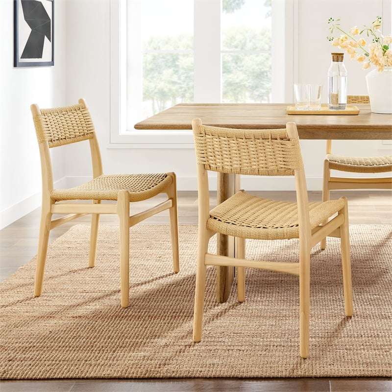 Wynn Dining Side Chairs Set of 2 in Natural Natural