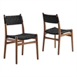 Wynn Dining Side Chairs Set of 2 in Walnut Black